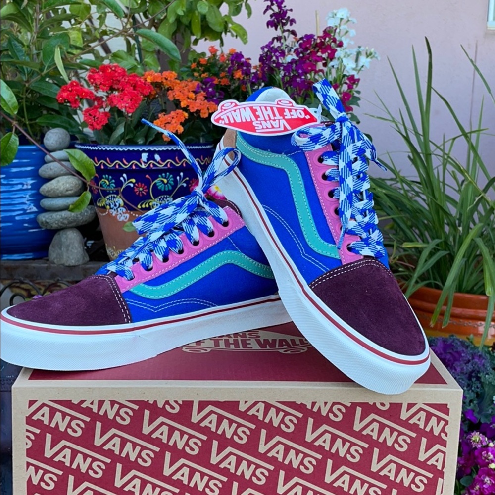 NIB Multicolor Old Skool Vans Sz 9.5 - Picture 2 of 15